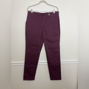 NWT Everlane Athletic Twill Pants in Wine 34x32